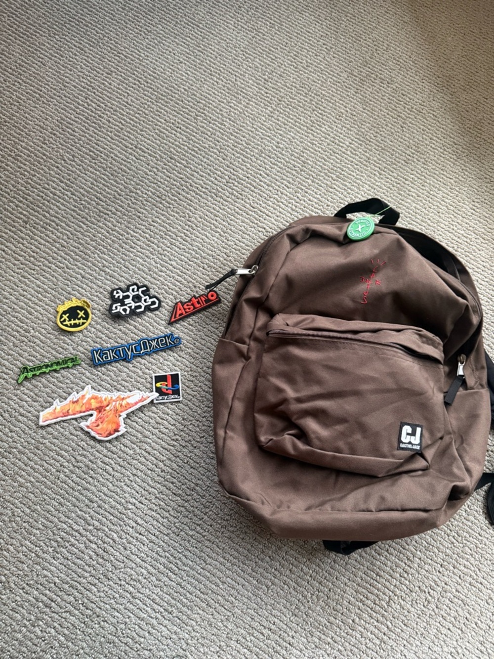 Travis Scott Cactus Jack Backpack with patch set